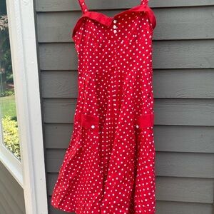 Red polkadot dress size 6 By Divided NWOT cute! Pair w denim jacket in my closet